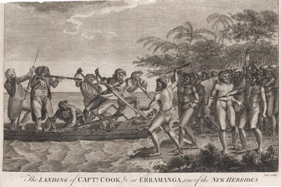 The Landing of Capt Cook &c at Mallicolo, one of the New Hebrides